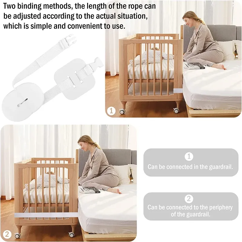Baby Crib Bed Connector Strap & Mattress Holder - Securely Join Twin Beds for Toddlers & Newborns - Durable Nylon with Anti-Slip Design showcase 2