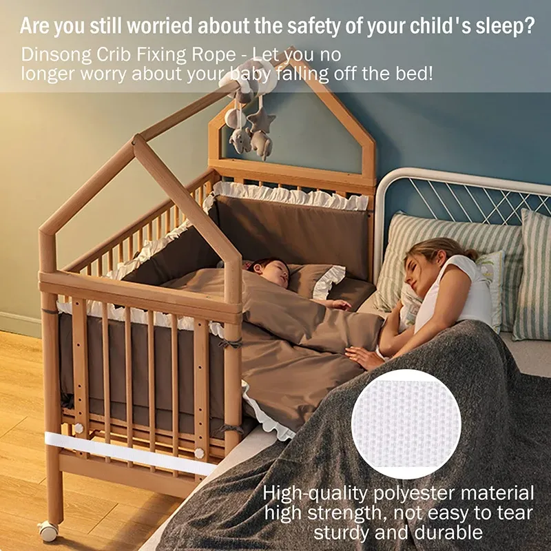Baby Crib Bed Connector Strap & Mattress Holder - Securely Join Twin Beds for Toddlers & Newborns - Durable Nylon with Anti-Slip Design thumbnail 4