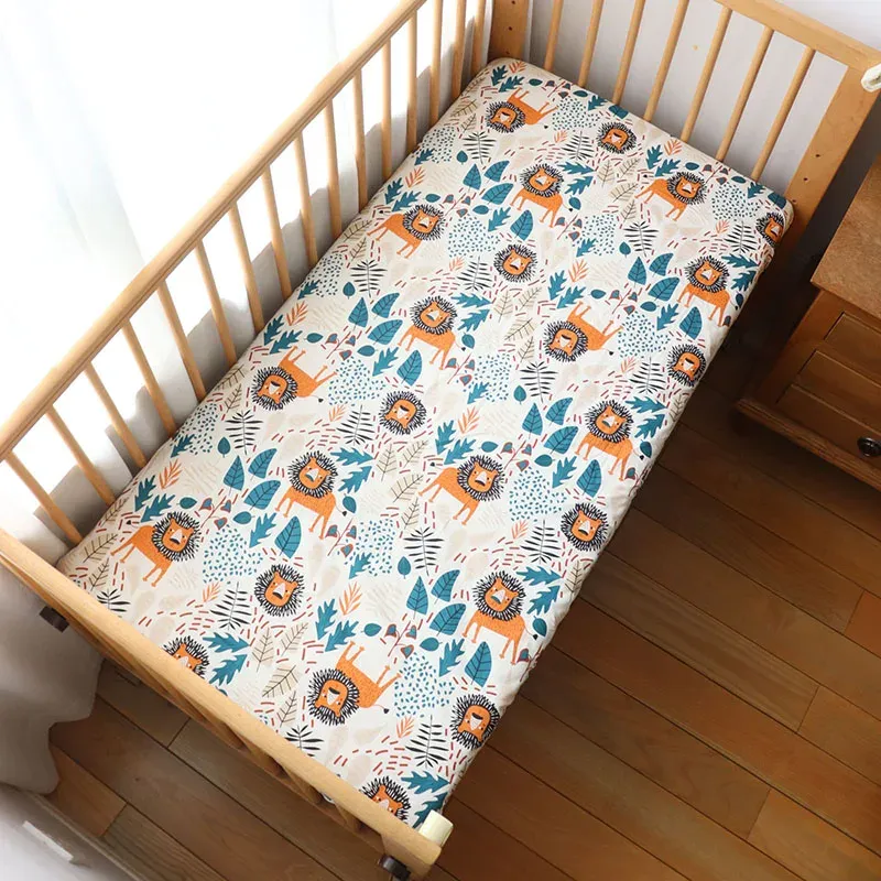 100% Cotton Baby Crib Fitted Sheet - Soft Breathable Mattress Cover for Newborns & Toddlers, Fits 130x70cm Cots, Customizable Sizes Available showcase 5