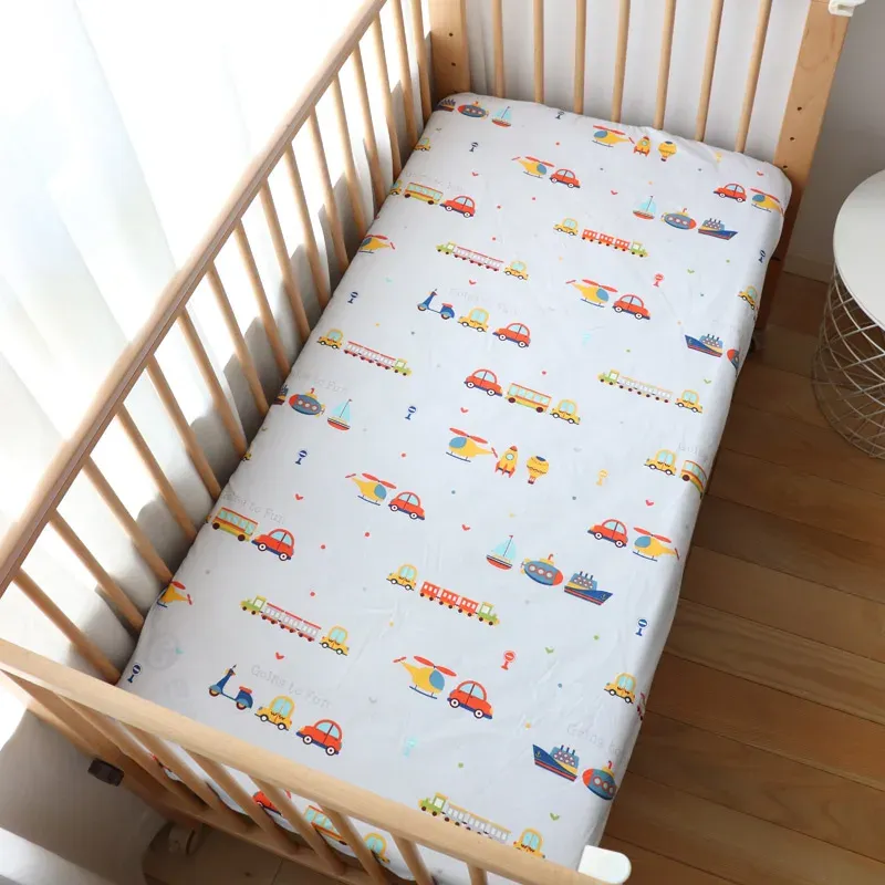 100% Cotton Baby Crib Fitted Sheet - Soft Breathable Mattress Cover for Newborns & Toddlers, Fits 130x70cm Cots, Customizable Sizes Available showcase 14
