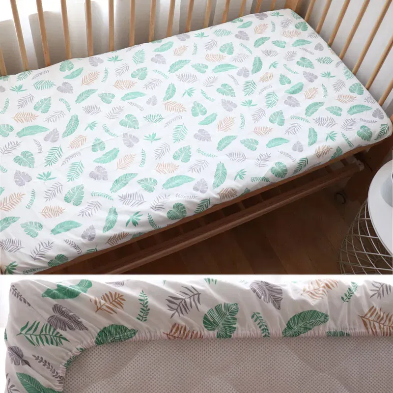 100% Cotton Baby Crib Fitted Sheet - Soft Breathable Mattress Cover for Newborns & Toddlers, Fits 130x70cm Cots, Customizable Sizes Available thumbnail 4
