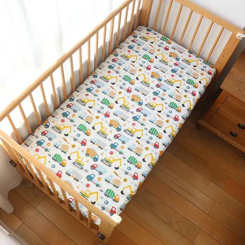 100% Cotton Baby Crib Fitted Sheet - Soft Breathable Mattress Cover for Newborns & Toddlers, Fits 130x70cm Cots, Customizable Sizes Available showcase 8