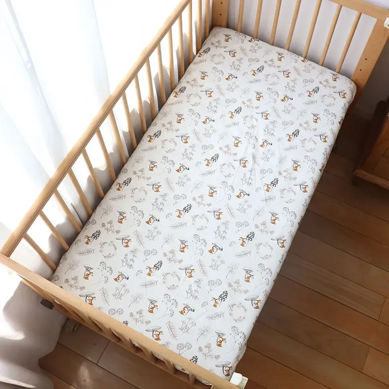 100% Cotton Baby Crib Fitted Sheet - Soft Breathable Mattress Cover for Newborns & Toddlers, Fits 130x70cm Cots, Customizable Sizes Available showcase 7