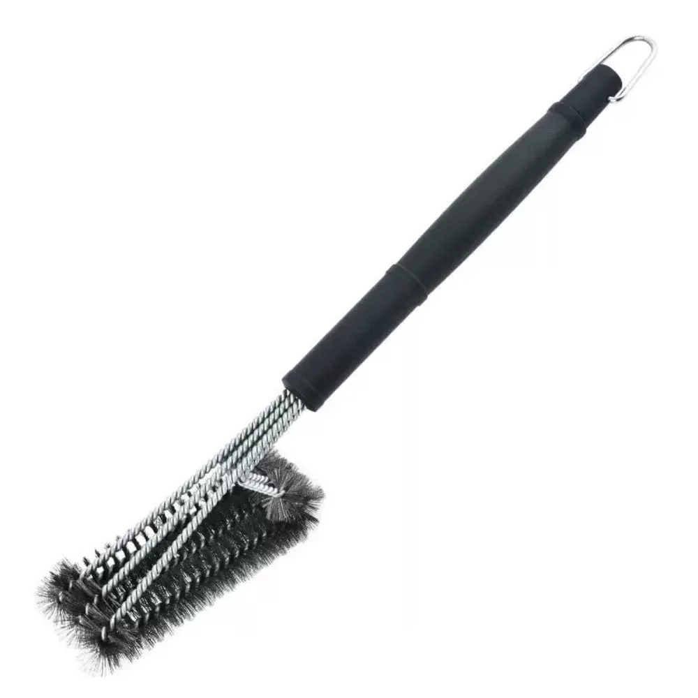 Stainless Steel BBQ Grill Brush for Barbecue - Heavy Duty Bristles, Rust-Free, Washable Cleaning Tool for Easy Dirt Removal - Essential Kitchen Accessory for Grilling Enthusiasts