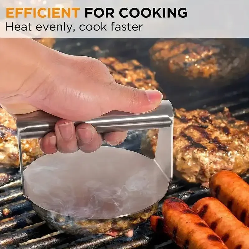 Heavy Duty Stainless Steel Smash Burger Press, Non-Stick Patty Maker Mold for BBQ Grilling, Professional Kitchen Tool for Restaurants and Home Cooks showcase 6