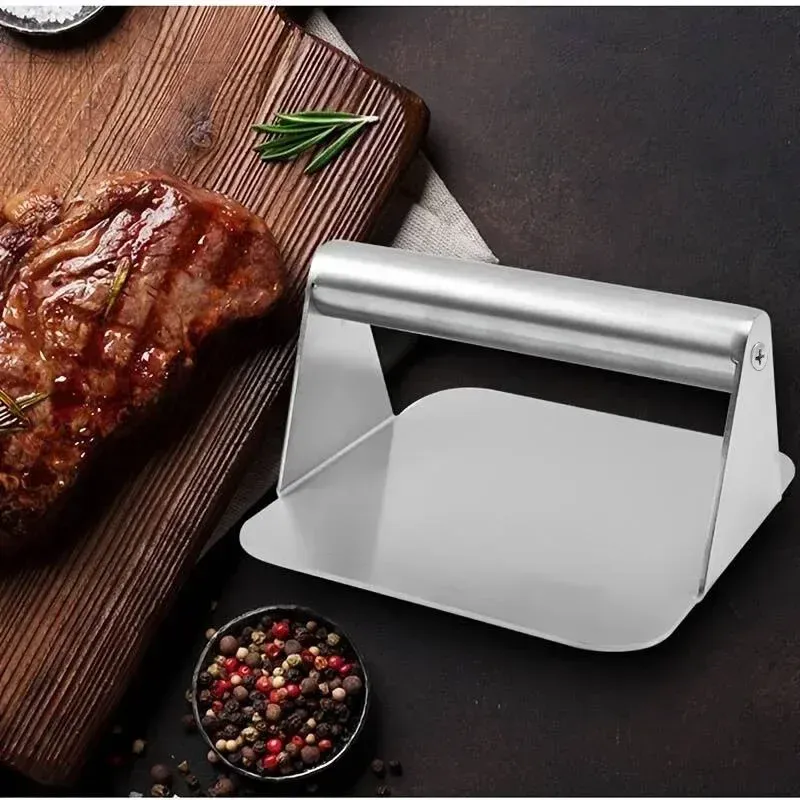 Heavy Duty Stainless Steel Smash Burger Press, Non-Stick Patty Maker Mold for BBQ Grilling, Professional Kitchen Tool for Restaurants and Home Cooks showcase 4