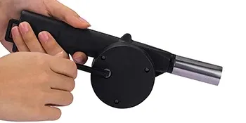 Portable Hand-Crank Air Blower Fan for BBQ Grills, Camping, Picnics - Lightweight Plastic & Metal Design for Outdoor Cooking showcase 3