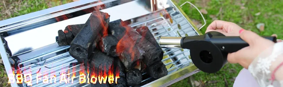 Portable Hand-Crank Air Blower Fan for BBQ Grills, Camping, Picnics - Lightweight Plastic & Metal Design for Outdoor Cooking showcase 1