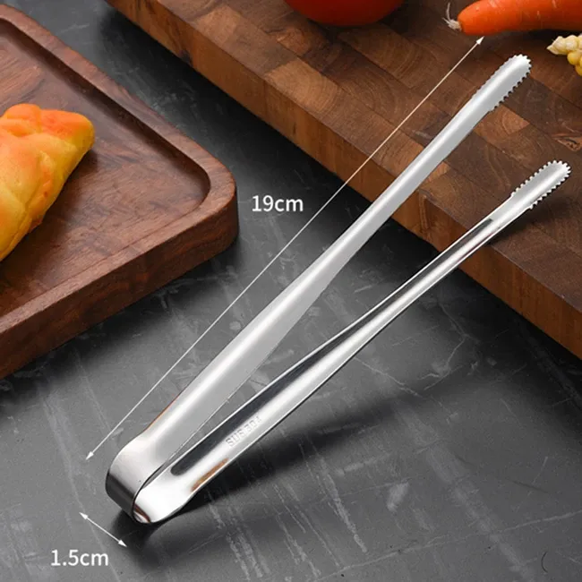 Stainless Steel BBQ Grill Tongs - Non-Slip Food Clip for Steak, Bread, Salad, and Cooking - Durable Kitchen Gadget Accessories (19/23.8/30.2cm) showcase 8