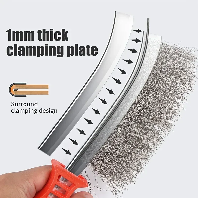 Heavy Duty Steel Wire BBQ Grill Brush with Wooden Handle - Rust Removal Roller Cleaner for Barbecue Grates, Polishing Tool for Stubborn Stains showcase 2