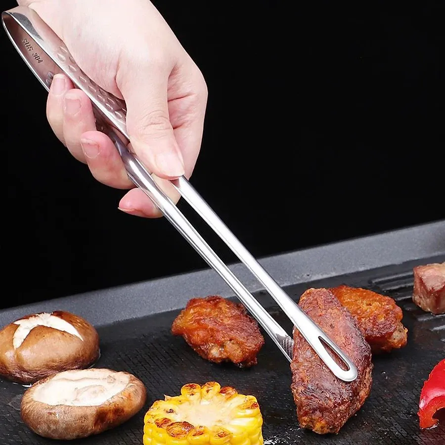 Long Stainless Steel Kitchen Tongs - Heat Resistant BBQ Grill Tongs with Non-Slip Grip for Steak, Seafood, Salad, Buffet Cooking - Durable 304 Stainless Steel Utensil showcase 1
