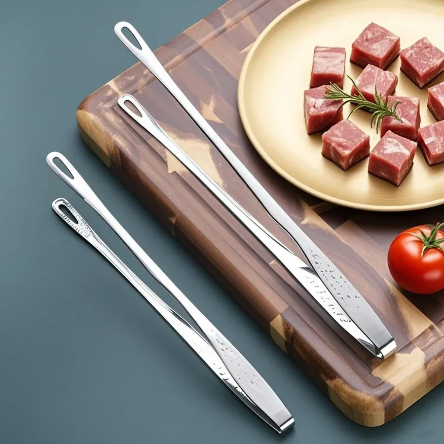Long Stainless Steel Kitchen Tongs - Heat Resistant BBQ Grill Tongs with Non-Slip Grip for Steak, Seafood, Salad, Buffet Cooking - Durable 304 Stainless Steel Utensil showcase 3
