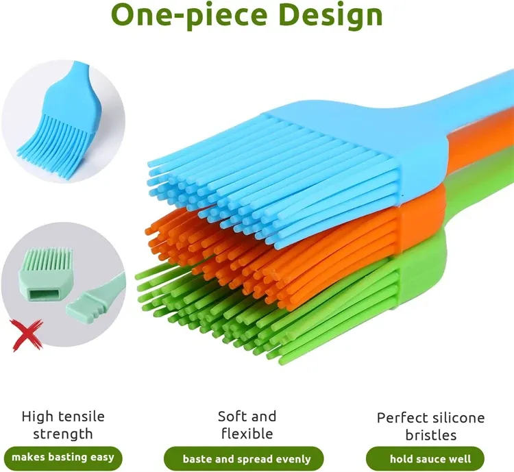 LMETJMA Silicone Basting Brush - Heat Resistant Pastry Brush for BBQ, Grilling, Baking, Cooking - Kitchen Essential for Marinades & Sauces showcase 5