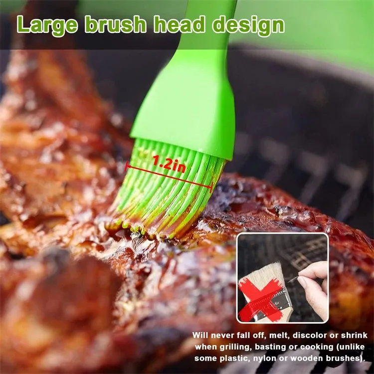 LMETJMA Silicone Basting Brush - Heat Resistant Pastry Brush for BBQ, Grilling, Baking, Cooking - Kitchen Essential for Marinades & Sauces showcase 6