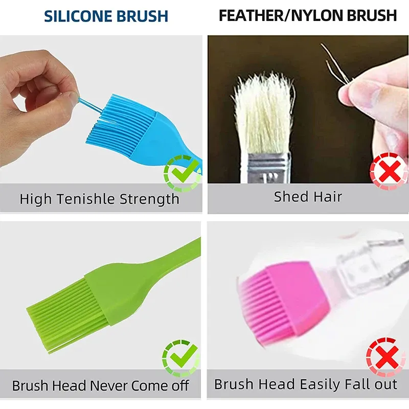 LMETJMA Silicone Basting Brush - Heat Resistant Pastry Brush for BBQ, Grilling, Baking, Cooking - Kitchen Essential for Marinades & Sauces thumbnail 5