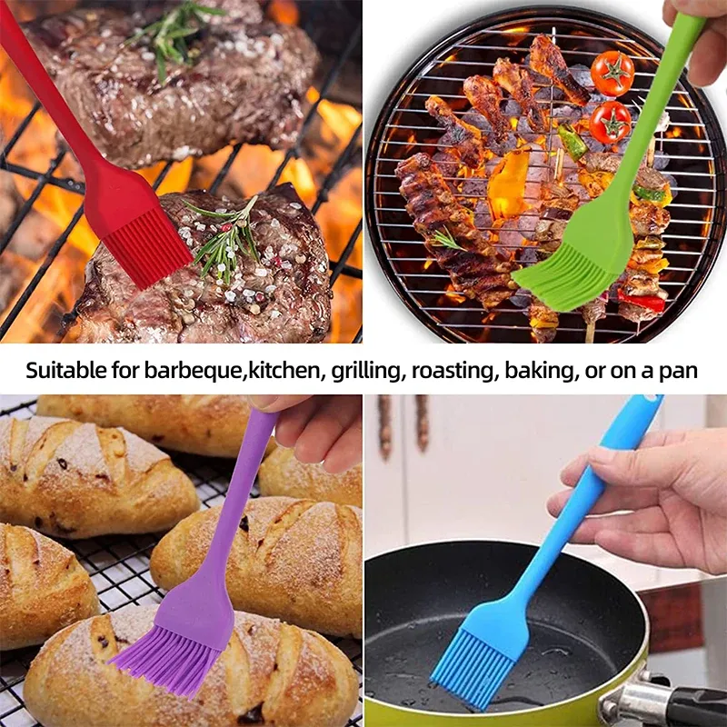 LMETJMA Silicone Basting Brush - Heat Resistant Pastry Brush for BBQ, Grilling, Baking, Cooking - Kitchen Essential for Marinades & Sauces thumbnail 6