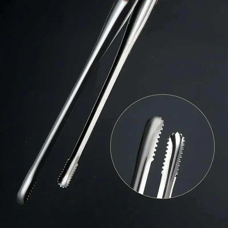 Stainless Steel BBQ Grill Tongs - Heavy Duty Food Clip for Steak, Bread, and Grilling - Non-Slip Kitchen Gadget Accessories, 7/9/12 Inch Options showcase 7