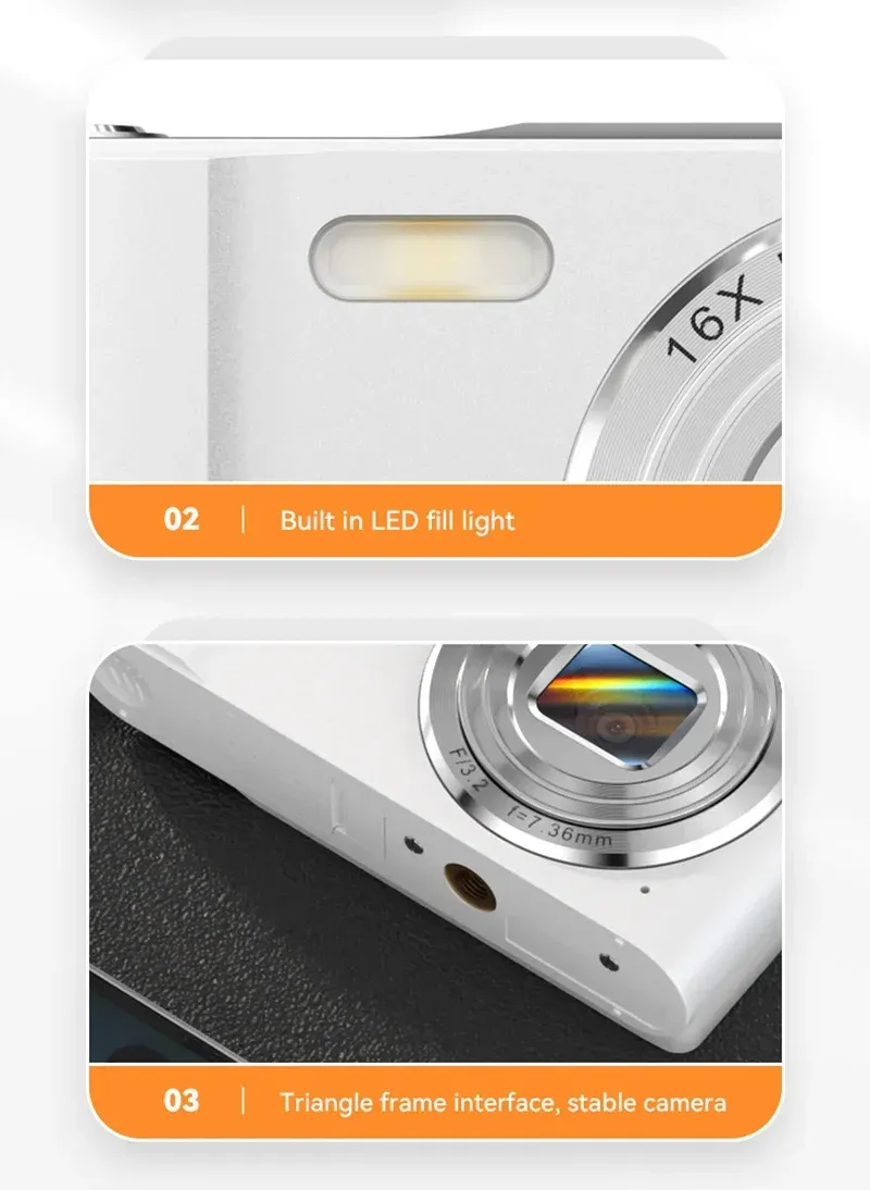 50MP 4K Digital Camera with 16X Zoom, Anti-Shake Video Recorder for Students, Outdoor Photography, and Vlogging showcase 15