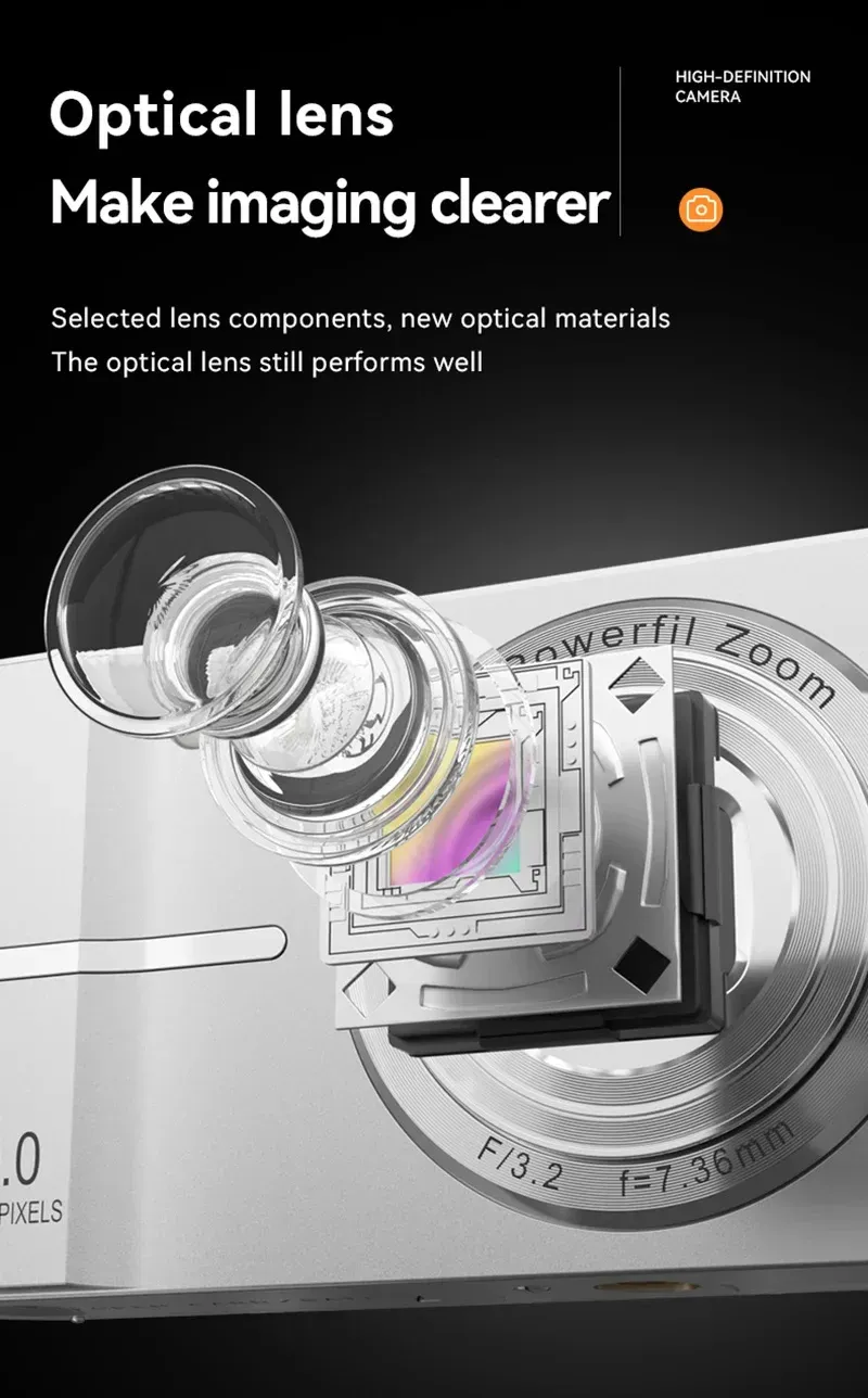50MP 4K Digital Camera with 16X Zoom, Anti-Shake Video Recorder for Students, Outdoor Photography, and Vlogging showcase 4