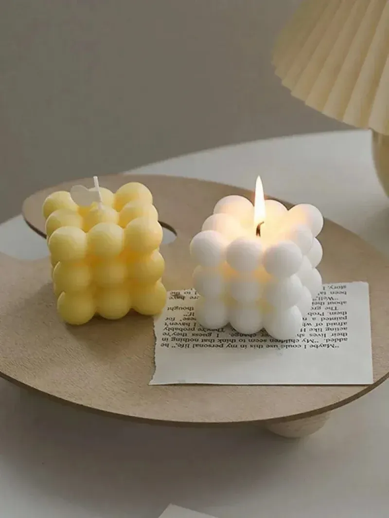 Creative Ball-Shaped Soy Wax Aromatherapy Candle - Handmade Magic Cube Design, English Pear & Freesia Scent, Unique Wedding Favor Gift, Decorative Home Accent thumbnail 5