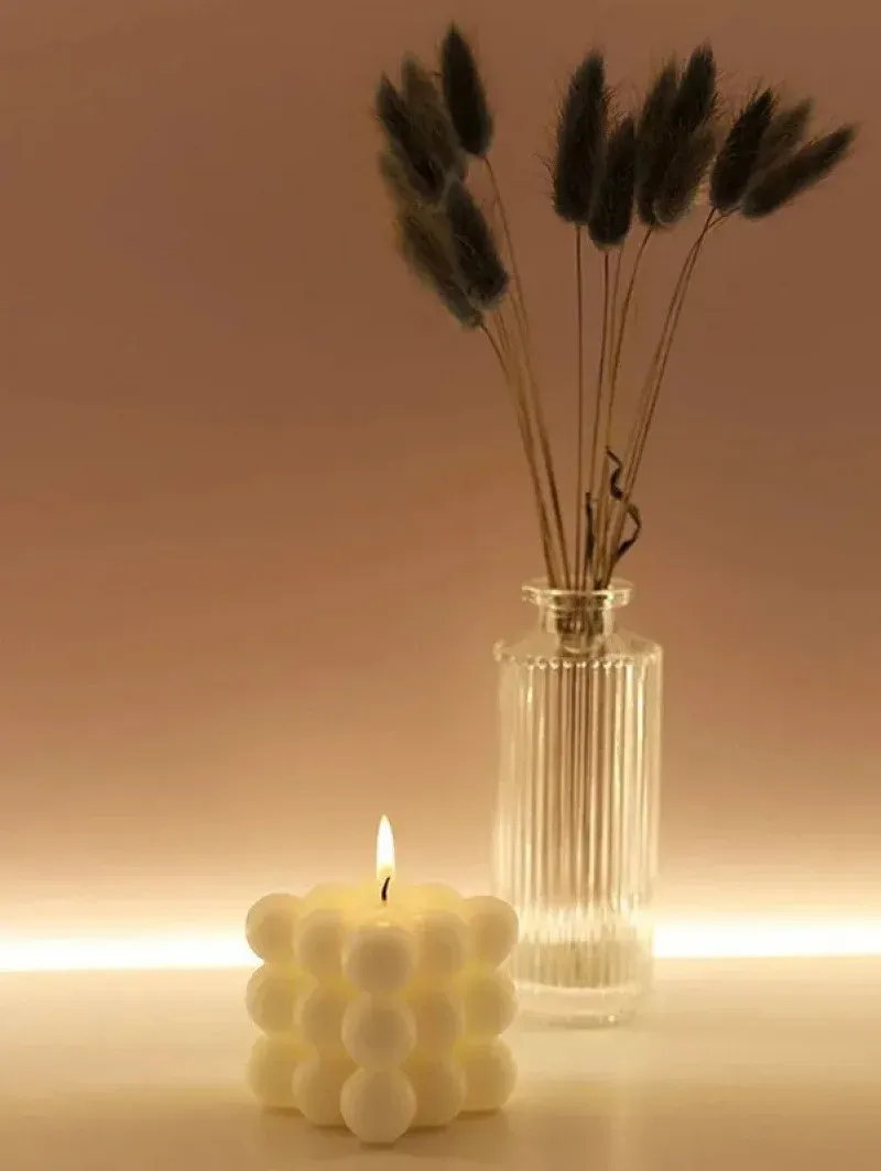 Creative Ball-Shaped Soy Wax Aromatherapy Candle - Handmade Magic Cube Design, English Pear & Freesia Scent, Unique Wedding Favor Gift, Decorative Home Accent thumbnail 2