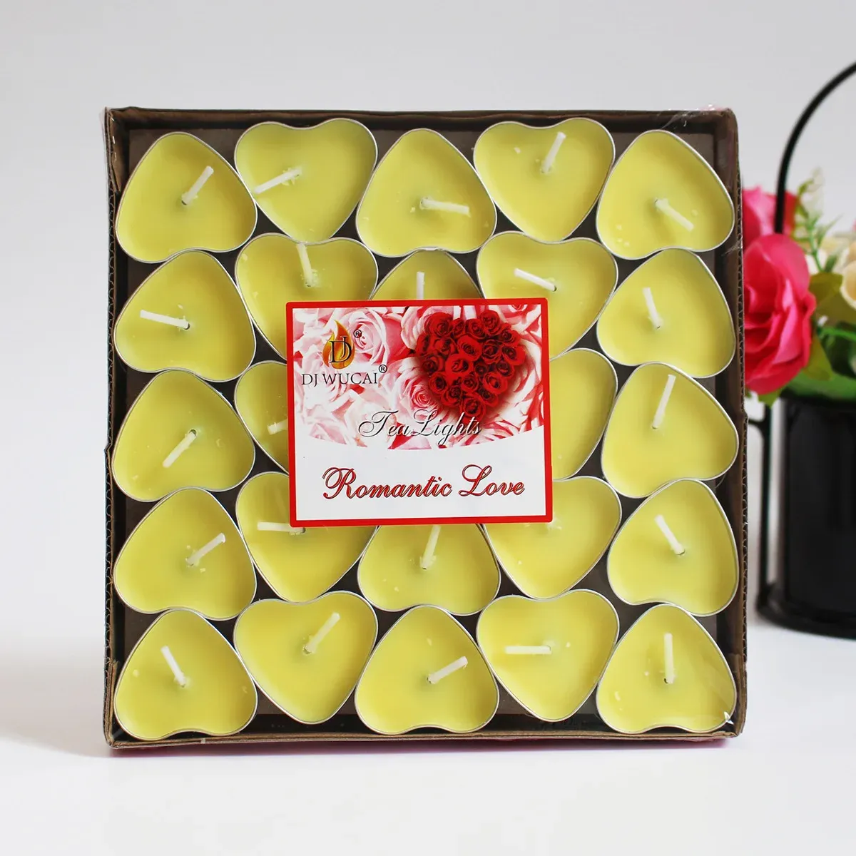 50pcs Heart-Shaped Tea Light Candles - Smokeless Paraffin Wax for Romantic Ambiance, Birthdays, Anniversaries, Weddings, and DIY Decor showcase 8