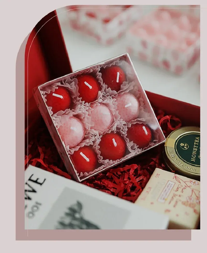 Handmade Strawberry Scented Candles Gift Box Set - Realistic Fruit Aromatherapy Mini Candles for Home Decor & Gifts showcase 9