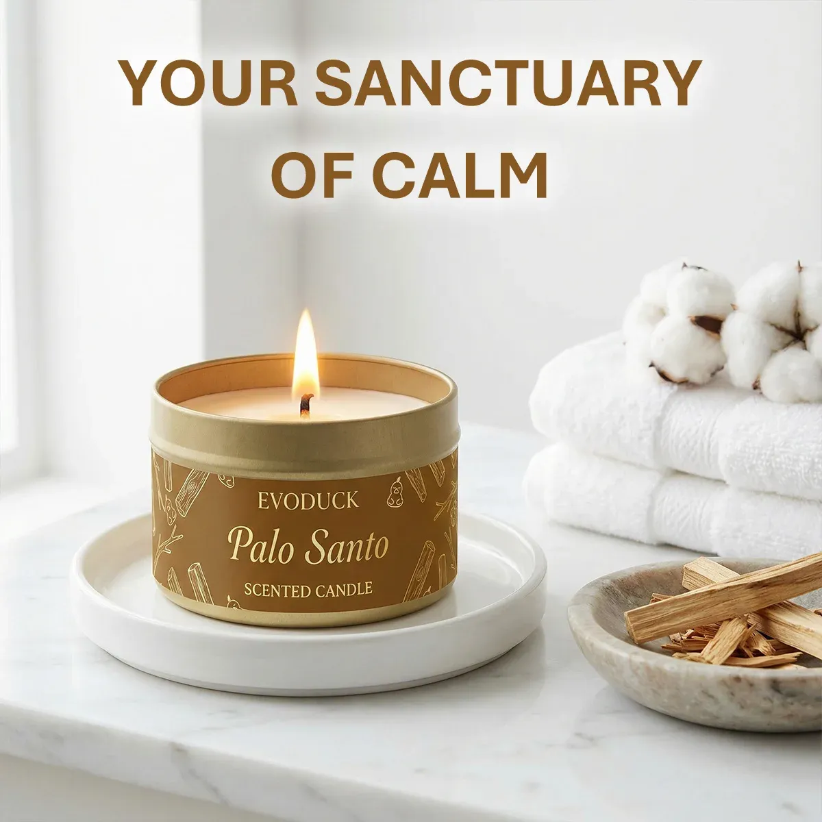 Premium Palo Santo Scented Candle for Home Meditation & Energy Cleansing, Natural Wood Aroma, Perfect Winter Gift for Women showcase 7