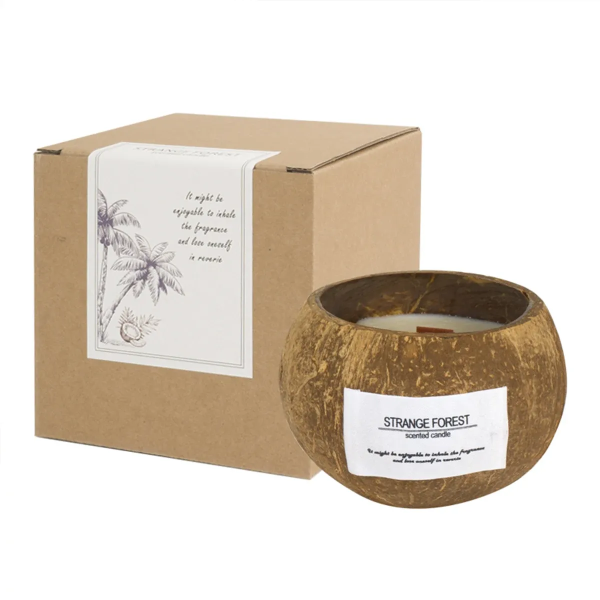 Natural Coconut Shell Aromatherapy Candle with Essential Oil Fragrance - Premium Plant Wax for Home Ambiance and Relaxation thumbnail 3