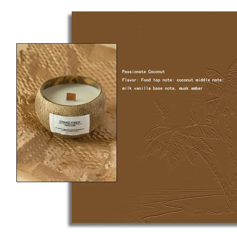 Natural Coconut Shell Aromatherapy Candle with Essential Oil Fragrance - Premium Plant Wax for Home Ambiance and Relaxation showcase 7