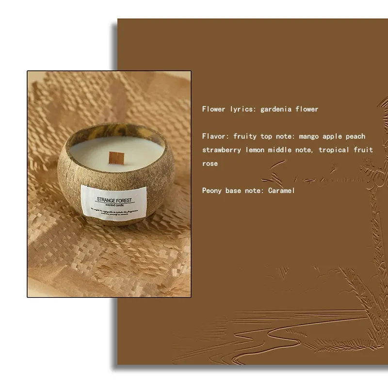 Natural Coconut Shell Aromatherapy Candle with Essential Oil Fragrance - Premium Plant Wax for Home Ambiance and Relaxation showcase 6