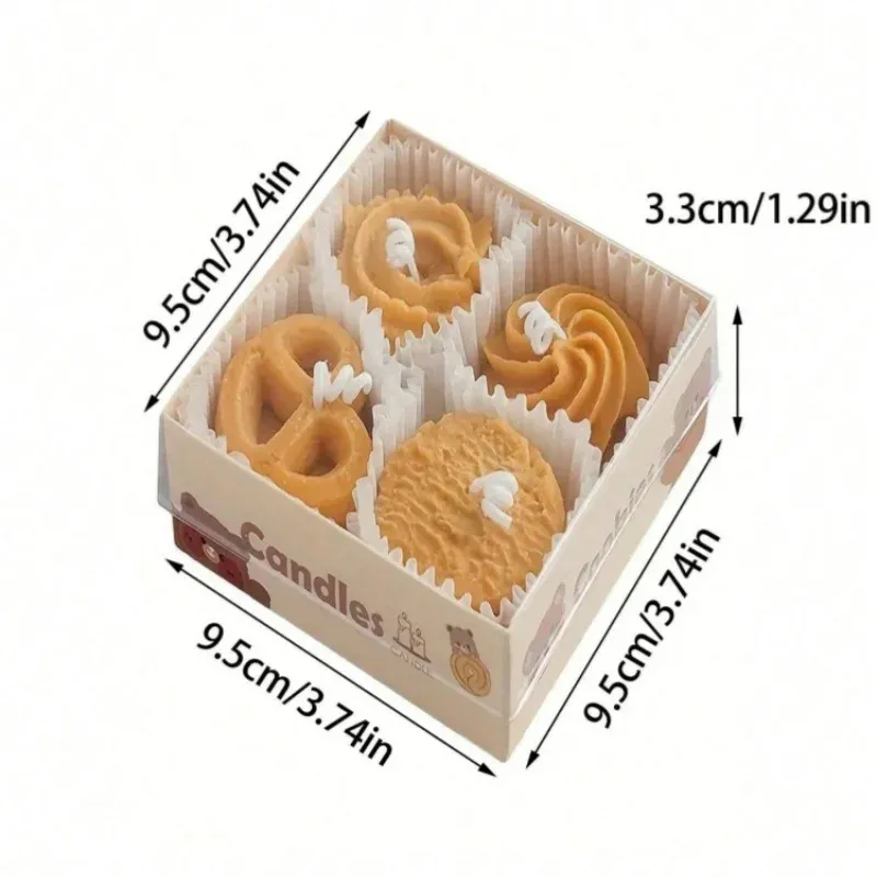 Creative Cookie Shaped Scented Candles Gift Set - Coffee & Milk Aroma, Natural Soy Wax, Long Burning Time, Perfect Holiday & Birthday Present for Women, Family, Friends thumbnail 2