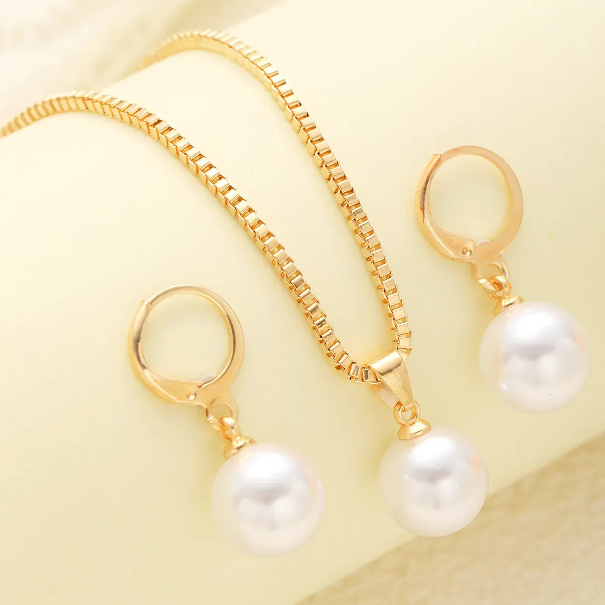 Elegant Pearl Dangle Earrings & Pendant Necklace Set for Women - Simple Dainty Jewelry for Daily Wear, Parties & Special Occasions showcase 3