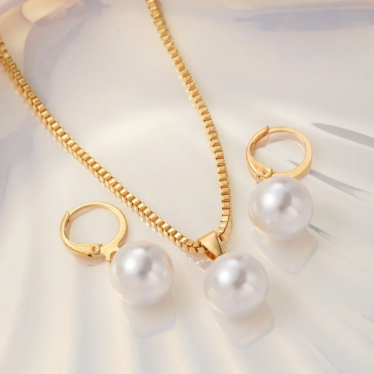 Elegant Pearl Dangle Earrings & Pendant Necklace Set for Women - Simple Dainty Jewelry for Daily Wear, Parties & Special Occasions showcase 5