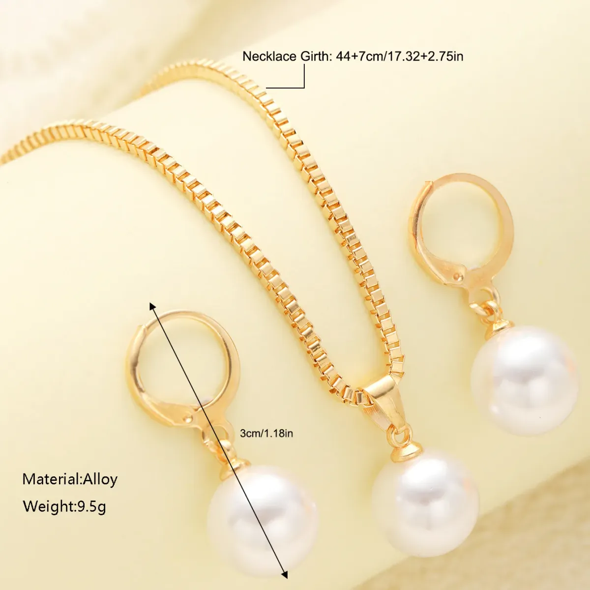 Elegant Pearl Dangle Earrings & Pendant Necklace Set for Women - Simple Dainty Jewelry for Daily Wear, Parties & Special Occasions showcase 2