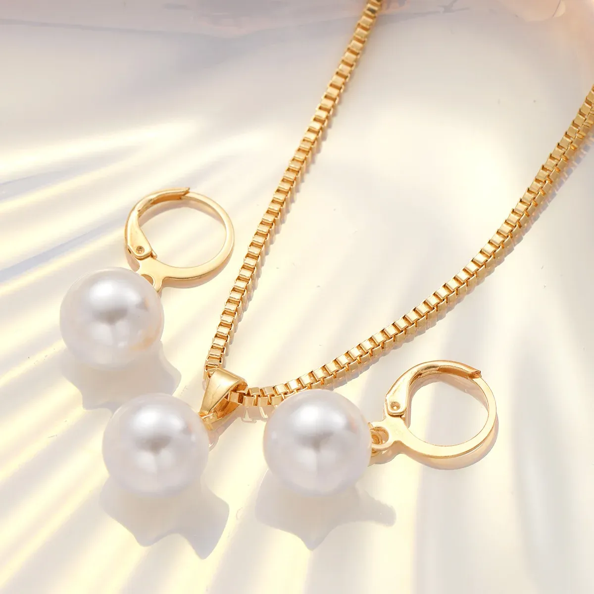 Elegant Pearl Dangle Earrings & Pendant Necklace Set for Women - Simple Dainty Jewelry for Daily Wear, Parties & Special Occasions showcase 4