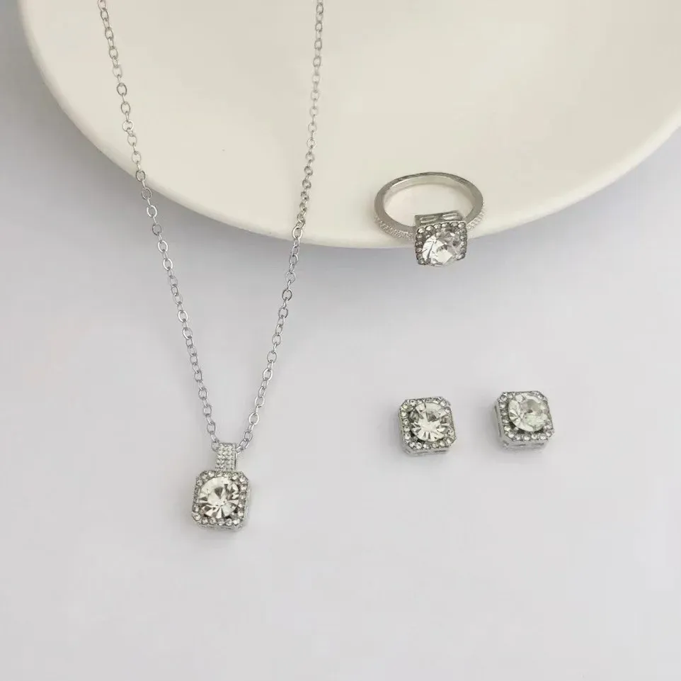 Luxury Women's 3-Piece Jewelry Set: Elegant Cubic Zirconia Necklace, Earrings & Ring - Perfect Gift for Valentine's Day, Christmas, Anniversaries showcase 7
