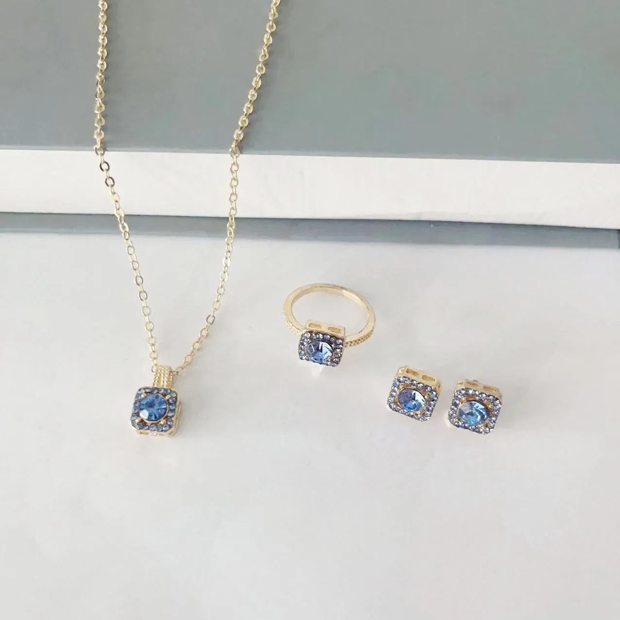Luxury Women's 3-Piece Jewelry Set: Elegant Cubic Zirconia Necklace, Earrings & Ring - Perfect Gift for Valentine's Day, Christmas, Anniversaries thumbnail 2