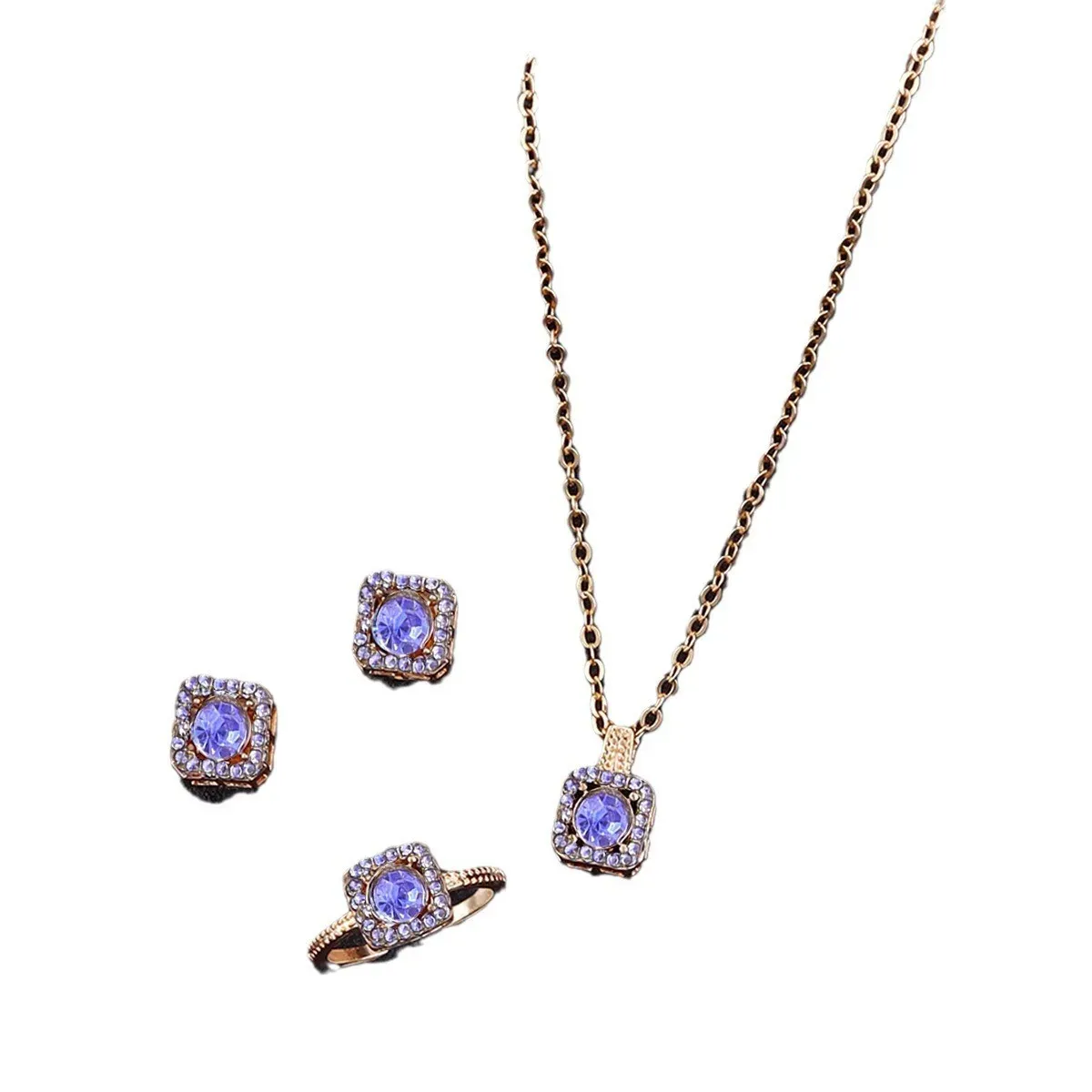 Luxury Women's 3-Piece Jewelry Set: Elegant Cubic Zirconia Necklace, Earrings & Ring - Perfect Gift for Valentine's Day, Christmas, Anniversaries thumbnail 6