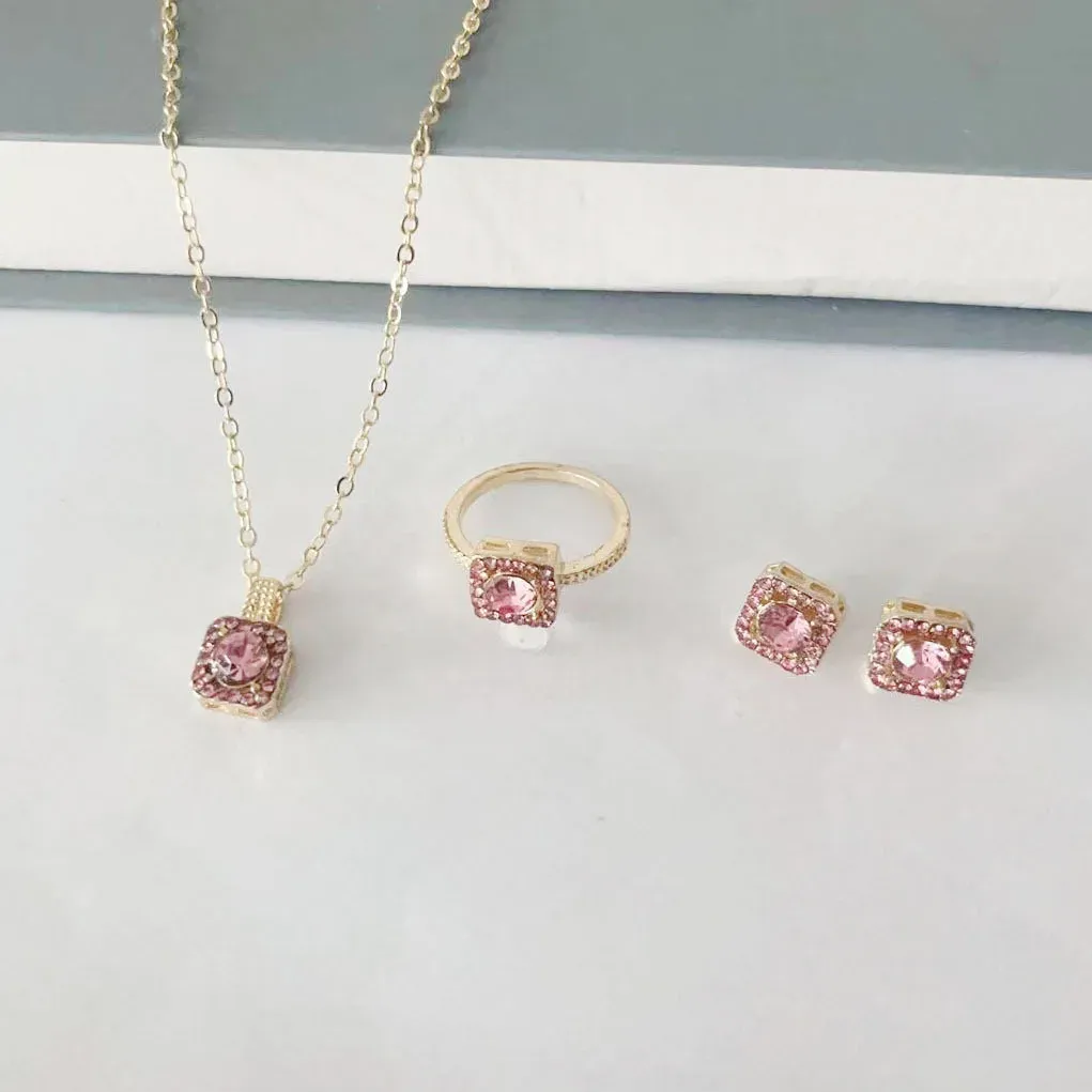 Luxury Women's 3-Piece Jewelry Set: Elegant Cubic Zirconia Necklace, Earrings & Ring - Perfect Gift for Valentine's Day, Christmas, Anniversaries thumbnail 3