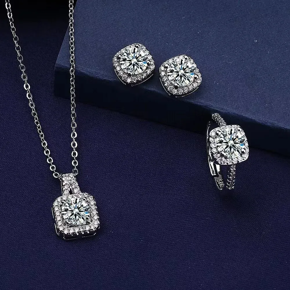 Luxury Women's 3-Piece Jewelry Set: Elegant Cubic Zirconia Necklace, Earrings & Ring - Perfect Gift for Valentine's Day, Christmas, Anniversaries thumbnail 5