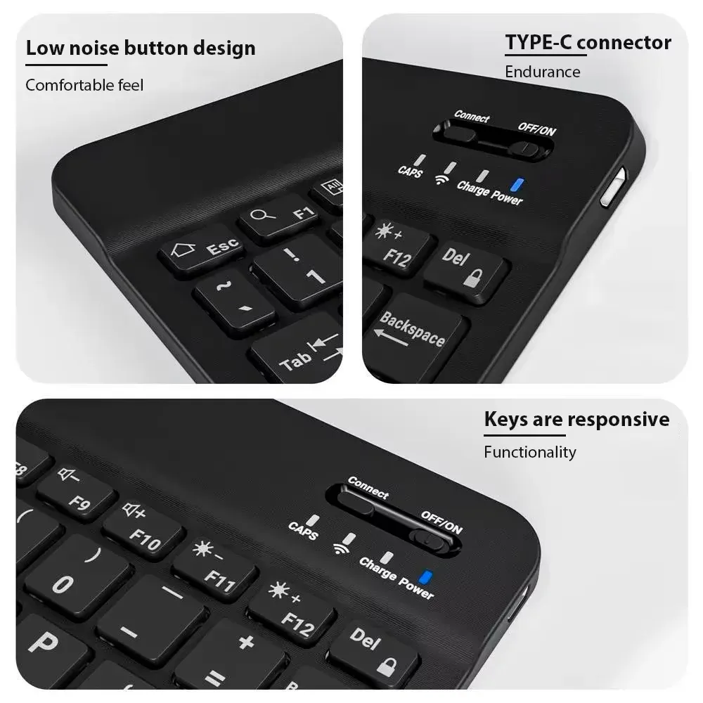 Universal Bluetooth Wireless Keyboard and Mouse Combo for Mobile Phone Tablet iPad - Ultra-Slim, Rechargeable, Portable with Stable Connection for iOS, Android, Windows, Mac OS showcase 5