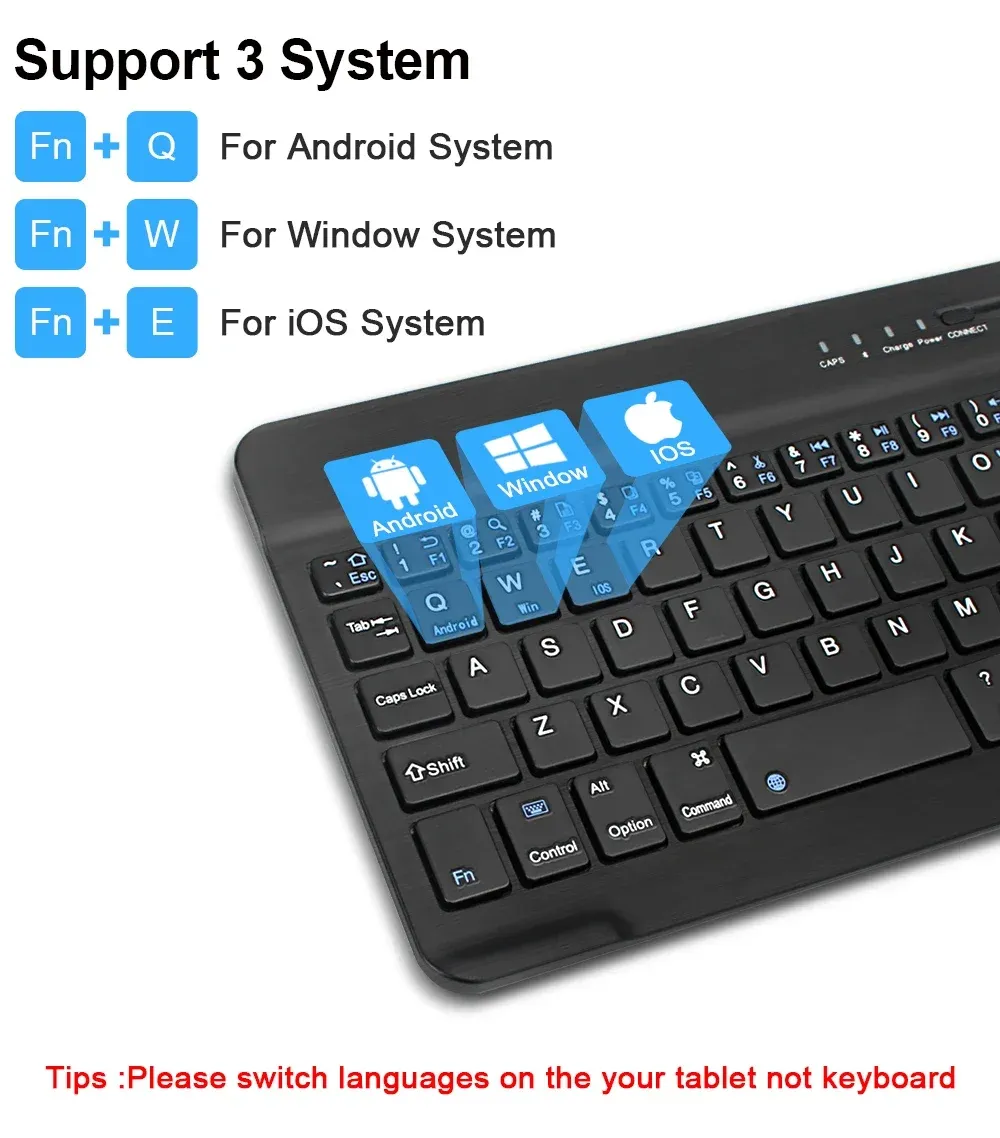Universal Bluetooth Wireless Keyboard and Mouse Combo for Mobile Phone Tablet iPad - Ultra-Slim, Rechargeable, Portable with Stable Connection for iOS, Android, Windows, Mac OS showcase 6