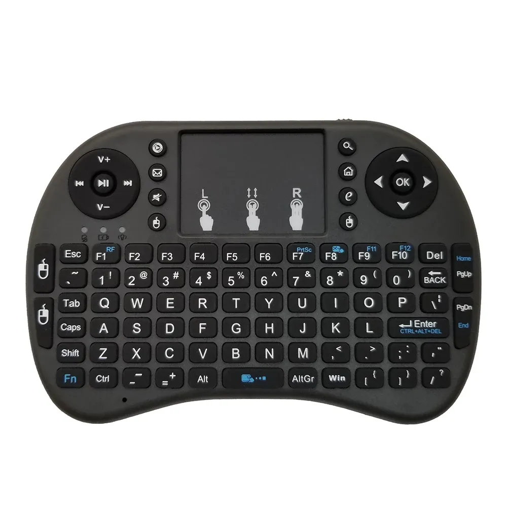 MRSVI i8 2.4G Mini Wireless Keyboard with Touchpad, Air Mouse Remote Control for Android TV Box, Smart TV, PC - Classic Black showcase 1