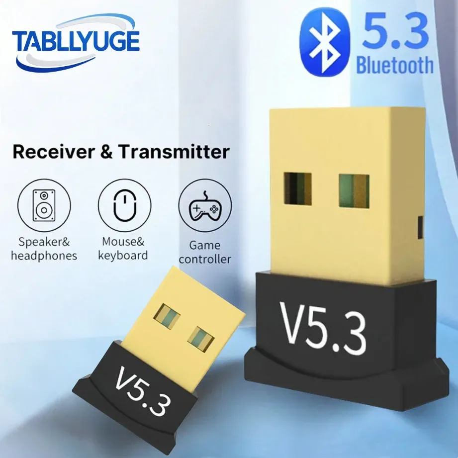 USB Bluetooth 5.3 Adapter for PC Laptop - Wireless Dongle for Mouse, Keyboard, Speakers, Printers - Plug & Play for Windows 8/10/11, Backward Compatible thumbnail 1