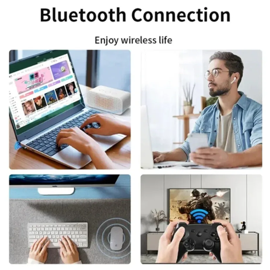 USB Bluetooth 5.3 Adapter for PC Laptop - Wireless Dongle for Mouse, Keyboard, Speakers, Printers - Plug & Play for Windows 8/10/11, Backward Compatible showcase 5