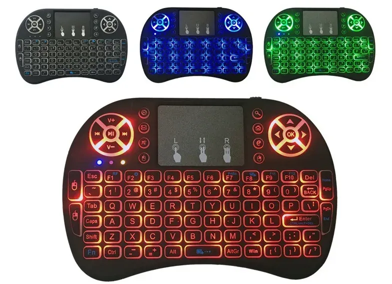 RGB Backlit Mini Wireless Keyboard with Touchpad - Spanish, French, Russian, Portuguese Layouts - Air Mouse for PC, TV Box, Android, Gaming showcase 7