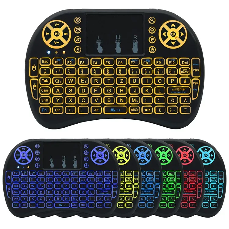 RGB Backlit Mini Wireless Keyboard with Touchpad - Spanish, French, Russian, Portuguese Layouts - Air Mouse for PC, TV Box, Android, Gaming showcase 15