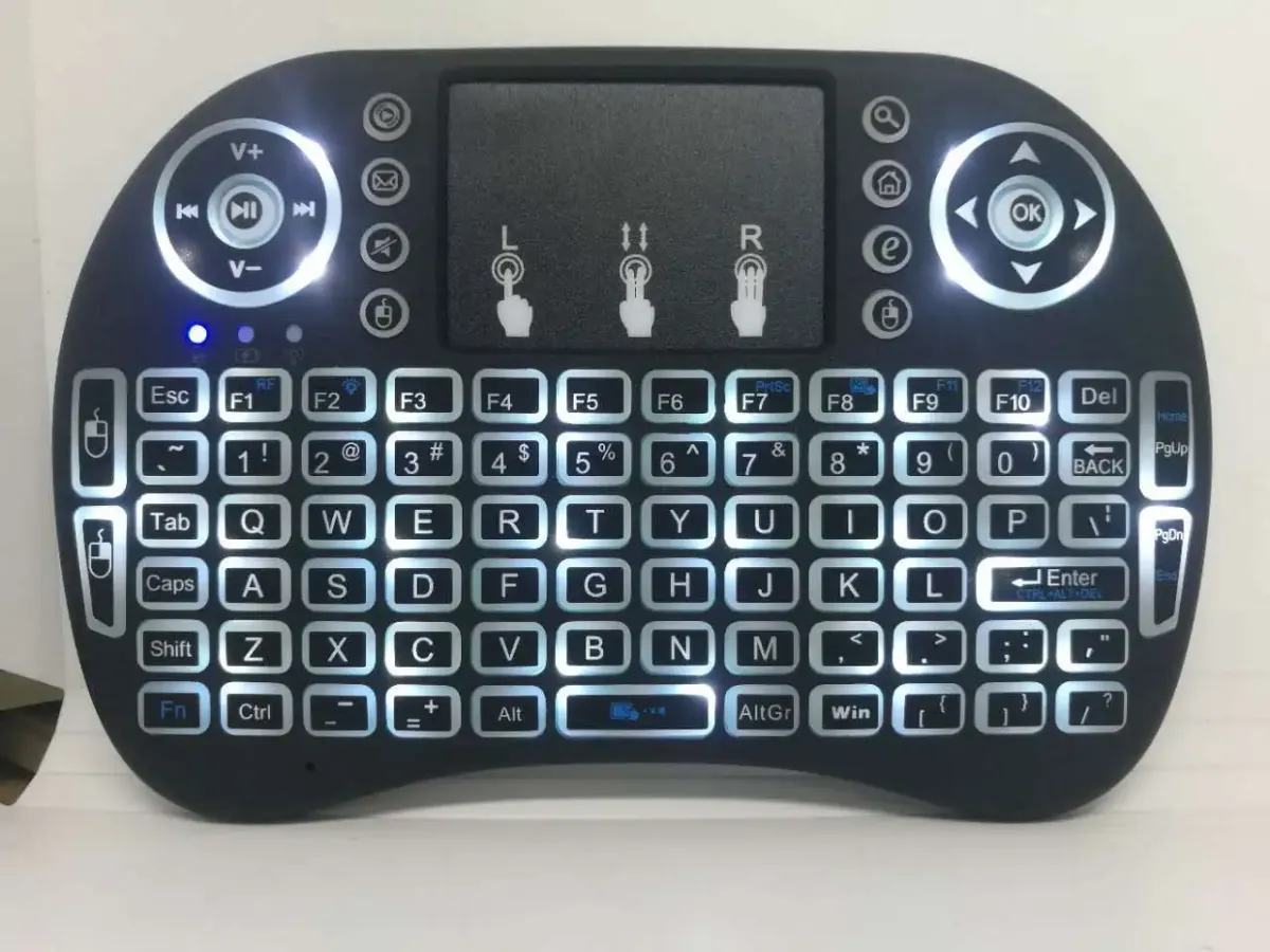 RGB Backlit Mini Wireless Keyboard with Touchpad - Spanish, French, Russian, Portuguese Layouts - Air Mouse for PC, TV Box, Android, Gaming showcase 8