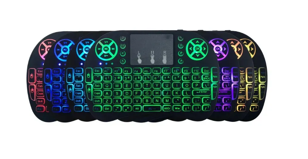 RGB Backlit Mini Wireless Keyboard with Touchpad - Spanish, French, Russian, Portuguese Layouts - Air Mouse for PC, TV Box, Android, Gaming showcase 10